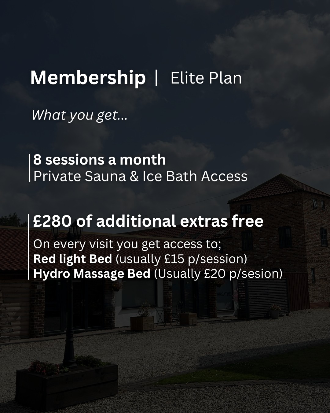 Elite membership benefits. The full plan details are also available as text below.