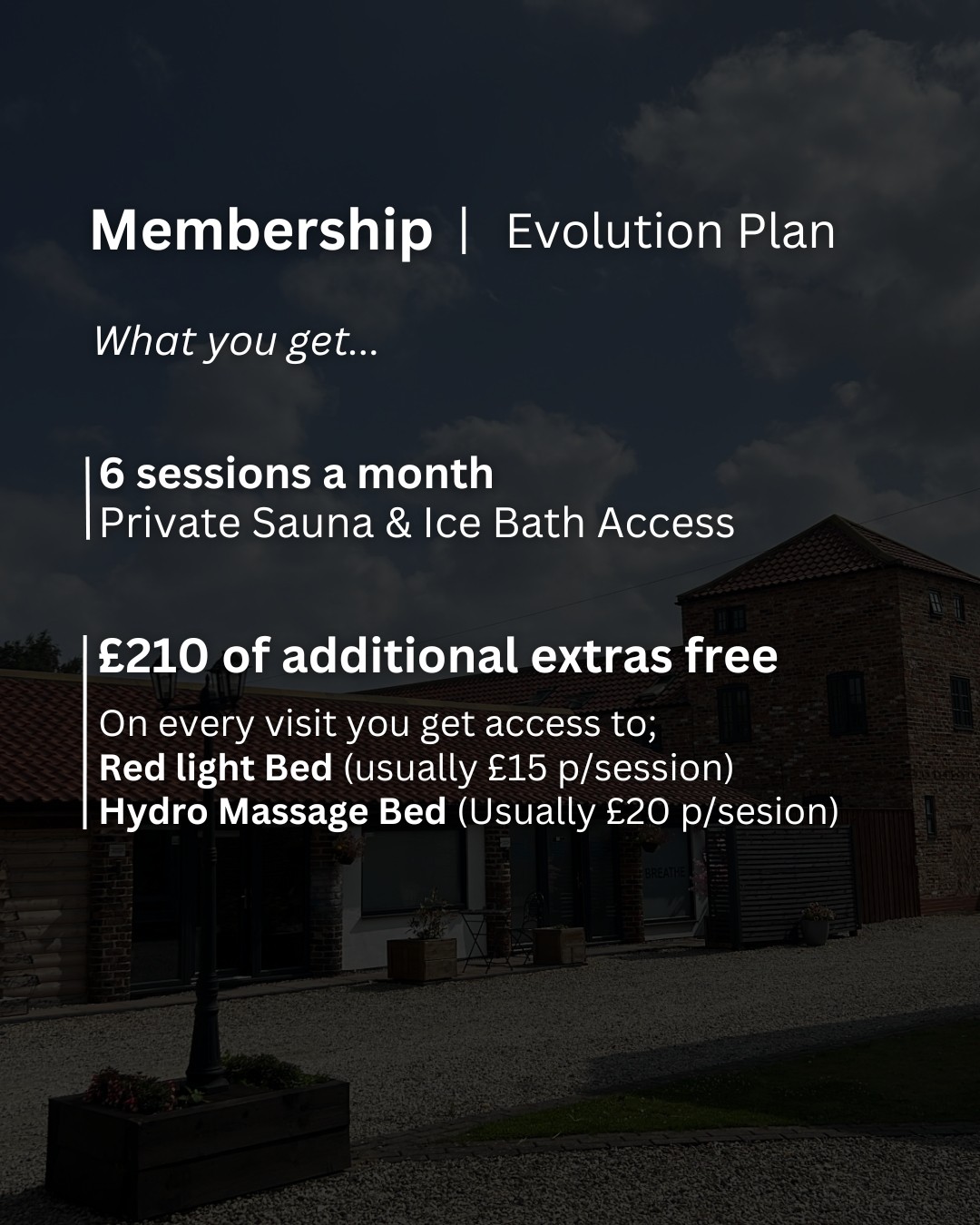 Evolution membership benefits. The full plan details are also available as text below.